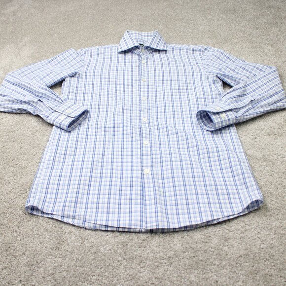 BOSS Hugo Boss Dress Shirt Mens 15, 32/33 Blue Sharp Fit Long Sleeve Button Up - Picture 3 of 15